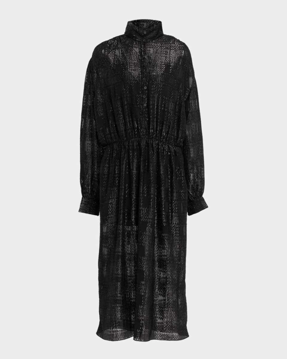 Vasco Sequined Semi-Sheer Midi Shirtdress